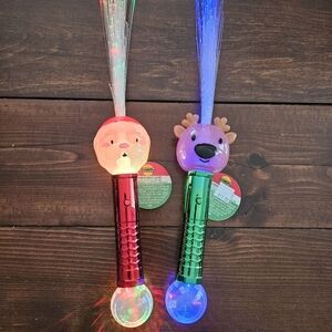 Ashland Christmas‎ Light Up and Glow Sticks Wand Set - Santa & Reindeer NEW
